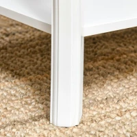 HOMCOM Couchtisch Kaffeetisch mit Ablage Wohnzimmertisch Beistelltisch mit Gravur und gebogenen Beinen Holz Weiß 94x44x43cm(m-7)