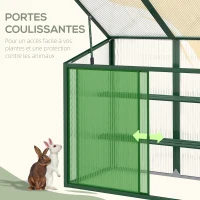 Outsunny Mini serre de jardin en aluminium et polycarbonate avec étagère réglable toit ouvrant 110 x 60 x 82/98,5 cm vert(m-6)