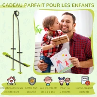 Outsunny Balançoire agrès vis-à-vis pour les enfants en acier et plastique pour portique - 3 à 6 ans 97,5 x 23 x 170 cm vert(m-5)