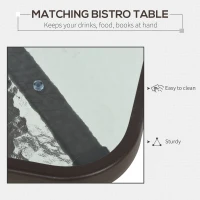 Outsunny 3 Pieces Garden Gliding Chair Set, Metal Frame 2 Single Armchair Swing Seater and 1 Glass Top Coffee Table w/ Breath Mesh Fabric Seat, Brown(m-5)