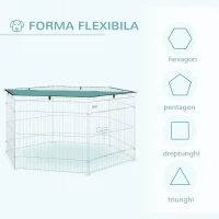 PawHut tarc modular animale, acoperis impermeabil 59x60cm(m-4)