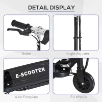 HOMCOM Folding Kids Electric Scooter Ride on Toy, Age 7-14-Black(m-4)