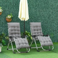 Outsunny Reclining 2 PCS Zero Gravity Chair Folding Garden Sun Lounger Cushion Headrest(m-11)