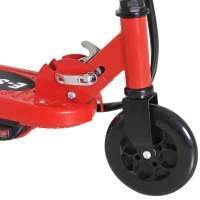 HOMCOM Folding Electric Kids Scooter Ride on Age 7-14, Red/Black(m-8)