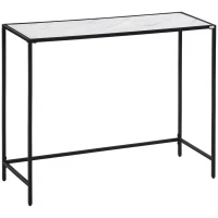 HOMCOM Table Console table d'appoint d'entrée 100 cm Plateau Verre trempé effet marbre avec Structure en métal(m-1)