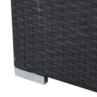 Outsunny 7 Pieces PE Rattan Garden Furniture Set with Thick Padded Cushion, Patio Garden Corner Sofa Sets with Glass Coffee Table and Pillows, Buckle Structure, Dark Coffee(m-10)