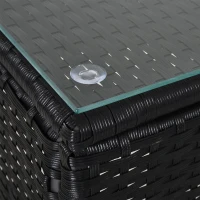 Outsunny Adjustable Rattan Sun Lounger Outdoor Recliner w/ Cushion Garden Pool Black(m-8)