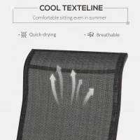 Outsunny 3 Pieces Garden Gliding Chair Set, Metal Frame 2 Single Armchair Swing Seater and 1 Glass Top Coffee Table w/ Breath Mesh Fabric Seat, Brown(m-6)