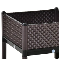 Outsunny 2-Piece Raised Garden Bed Planter Box Flower Vegetables Planting Container(m-9)