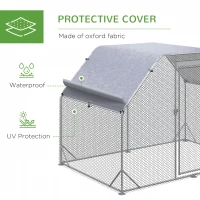 PawHut Chicken Run with Roof, Walk In Chicken Coop for 4-6 Chickens, Hen House, Duck Pen, Outdoor 280 x 190 x 195cm(m-7)