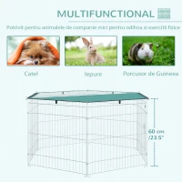PawHut tarc modular animale, acoperis impermeabil 59x60cm(m-7)