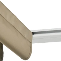 Outsunny Lit de jardin bain de soleil transat inclinable avec auvent rétractable, 2 places - 4 rideaux et matelas(m-9)