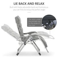 Outsunny Reclining 2 PCS Zero Gravity Chair Folding Garden Sun Lounger Cushion Headrest(m-6)