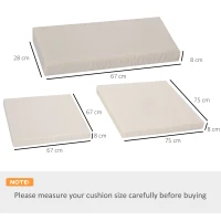 Outsunny Outdoor Cushion Pad Set for Rattan Furniture, 7 Piece Garden Furniture Cushions, Patio Conversation Set Cushions, Lightweight and Durable, Cream(m-3)