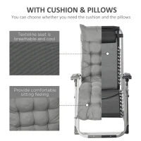 Outsunny Reclining 2 PCS Zero Gravity Chair Folding Garden Sun Lounger Cushion Headrest(m-4)