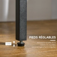 HOMCOM Table Console table d'appoint d'entrée 100 cm Plateau Verre trempé effet marbre avec Structure en métal(m-6)