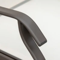 Outsunny Gliding Jack and Jill Seat, with Glass-Top Table - Brown/Beige(m-9)