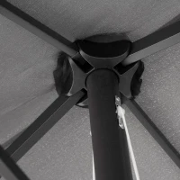 Outsunny 4.6M Sun Umbrella Canopy Double-sided Crank Sun Shade w/ Cross Base Grey(m-8)