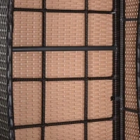 Outsunny Garden Rattan Furniture Single Sun Lounger Recliner Bed Reclining Chair Patio Outdoor Wicker Weave Adjustable Headrest with Fire Retardant Cushion - Brown(m-9)