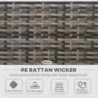 Outsunny 6-Seater Rattan Furniture Set Patio Sectional Sofa Cushion Seat Wicker Garden(m-5)