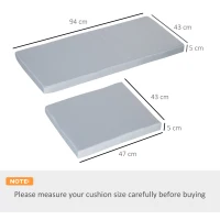 Outsunny Outdoor Seat Cushion Pads for Rattan Furniture, 3 PCs Garden Furniture Cushions, Grey(m-3)