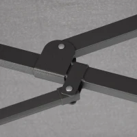 Outsunny 4.6M Sun Umbrella Canopy Double-sided Crank Sun Shade w/ Cross Base Grey(m-10)