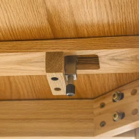 HOMCOM Masa de sufragerie pliabila de 130 cm, Masa de bucatarie pentru spatii mici, Masa din lemn pentru 4–6 persoane, Stejar(m-9)