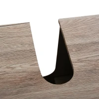 HOMCOM badkamerkast badkamermeubel badkamerinrichting kast met 2 deuren grijs + eiken(m-9)