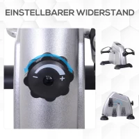 HOMCOM Hometrainer mini-fietstrainer trainingsfiets fietsapparaat met LCD-display metaal zilver 39 x 40 x 31 cm(m-4)