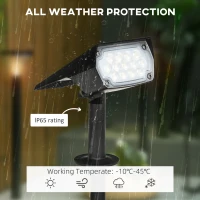 Outsunny Lampi de gradina , aplica de perete, lumina solara cu LED IP65 pentru exterior, cu 3 lumini de culoare, 2 luminozitati pentru terasa, alee, veranda(m-8)