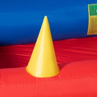 Outsunny opblaasbaar springkasteel voor 4 kinderen waterglijbaan met draagtas(m-8)