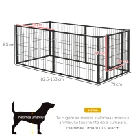 Pawhut tarc Animale – 6 Panouri Reglabile pentru Joaca & Exercitii(m-3)