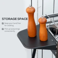 Outsunny Gratar portabil cu carbune cu plita , asamblare usoara, aragaz compact din otel inoxidabil cu suporturi laterale pentru camping, picnic, drumetii, petreceri în gradinta, festival(m-6)