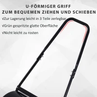 Gazonwals met U-handgreep tuinwals tuinroller vulling 60 l water/zand metaal(m-5)