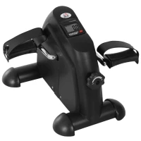 HOMCOM Hometrainer mini-fietstrainer trainingsfiets fietsapparaat met LCD-display metaal zwart 39 x 40 x 31 cm(m-1)