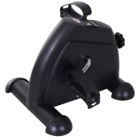 HOMCOM Hometrainer mini-fietstrainer trainingsfiets fietsapparaat met LCD-display metaal zwart 39 x 40 x 31 cm(m-8)