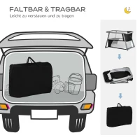HOMCOM Babybett, Reisebett, Babywiege, Laufstall, klappbar, mit Matratze, Stahl, 99,5 x 60,4 x 65cm(m-7)