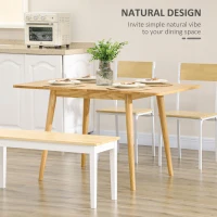 HOMCOM Masa de sufragerie pliabila de 130 cm, Masa de bucatarie pentru spatii mici, Masa din lemn pentru 4–6 persoane, Stejar(m-4)