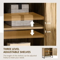 HOMCOM Dulap de depozitare industrial , bufet cu 2 usi si picioare de otel pentru sufragerie,dormitor, Gri(m-4)