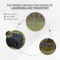 Outsunny Pavillon ca. 3x3m, wasserdicht Stabil Winterfest Pop-up Faltpavillon, UV Schutz, Faltbar Partyzelt, Gartenzelt mit Tasche, Gartenpavillon für Camping Garten, Schwarz(m-5)