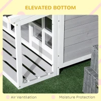 PawHut Casuta Caini de Exterior – Lemn cu Veranda Rezistenta(m-7)