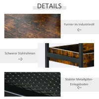 Wózek kuchenny wózek do serwowania 3-poziomowy industrialny design brązowy 80 x 40 x 90 cm(m-5)