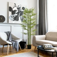 HOMCOM Plante decorative artificiale  Feriga Asparagus in ghiveci Plante false pentru decor interior, exterior, 155 cm(m-2)