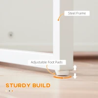 HOMCOM Insula de bucatarie cu depozitare, Masa moderna pentru tocat cu 3 rafturi deschise, Suport pentru cutite si blat mare, Suport pentru cuptor cu microunde, Cadru de otel pentru sufragerie, Alb(m-5)