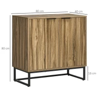 HOMCOM Dulap de depozitare industrial , bufet cu 2 usi si picioare de otel pentru sufragerie,dormitor, Gri(m-3)