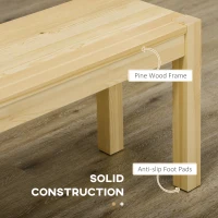 Homcom Banca din Lemn 150 cm – 3 Persoane, pentru Sufragerie/Bucatarie(m-5)