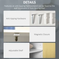 HOMCOM Bufet Modern din Lemn, Dulapior Multifunctional pentru Sufragerie sau Camera, 60x40x80cm(m-5)