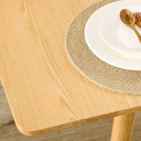 HOMCOM Masa de sufragerie pliabila de 130 cm, Masa de bucatarie pentru spatii mici, Masa din lemn pentru 4–6 persoane, Stejar(m-7)