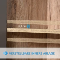 HOMCOM badkamerkast badkamermeubel badkamerinrichting kast met 2 deuren grijs + eiken(m-4)