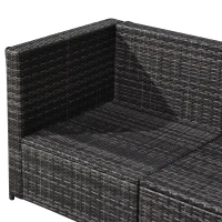 Outsunny® 8-częściowy komplet ogrodowy z technorattanu meble ogrodowe zestaw ogrodowy komplet stolik z krzesłami komplet wypoczynkowy meble wypoczynkowe stolik jako kosz do przechowywania szary stal + poliester 58 x 58 x 37 cm(m-9)